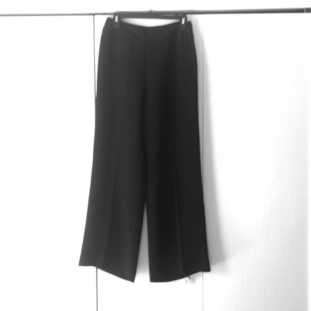 Black wide leg trousers